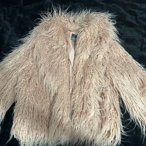 Wild Fable Shaggy Faux Fur Coat in Cream